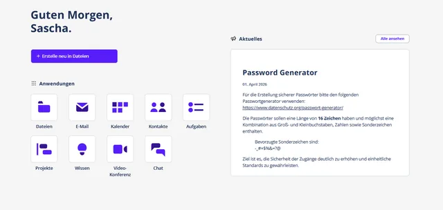 openDesk-Portal von Byggia Cloud